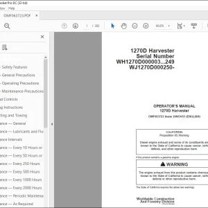 John Deere 1270D Harvester Operator's Manual - PDF DOWNLOAD