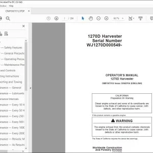 John Deere 1270D Harvester Operator's Manual - PDF DOWNLOAD