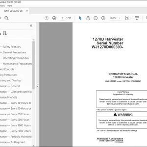 John Deere 1270D Harvester Operator's Manual - PDF DOWNLOAD