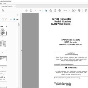 John Deere 1270D Harvester Operator's Manual - PDF DOWNLOAD