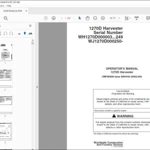 John Deere 1270D Harvester Operator's Manual OMF064626 - PDF DOWNLOAD