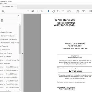 John Deere 1270D Harvester Operator's Manual OMF066998 - PDF DOWNLOAD