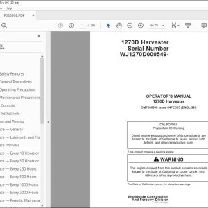John Deere 1270D Harvester Operator's Manual OMF066998 - PDF DOWNLOAD