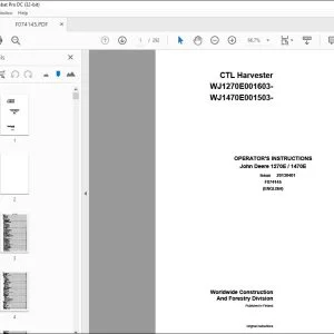 John Deere 1270E 1470E Harvester Operator's Manual - PDF DOWNLOAD