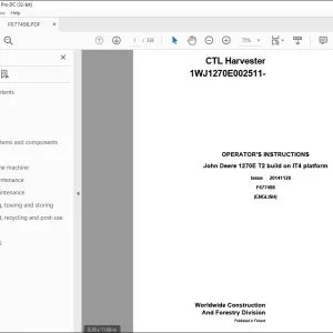 John Deere 1270E T2 build on IT4 platform Operator's Manual - PDF DOWNLOAD