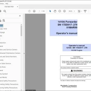 John Deere 1410A Forwarder Operator's Manual - PDF DOWNLOAD