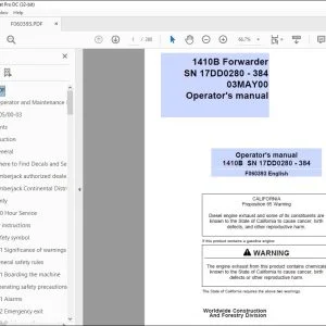 John Deere 1410B Forwarder Operator's Manual - PDF DOWNLOAD