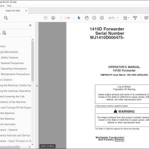 John Deere 1410D Forwarder Operator's Manual - PDF DOWNLOAD