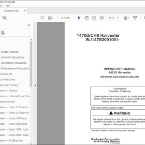 John Deere 1470D/CH8 Harvester Operator's Manual - PDF DOWNLOAD