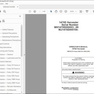 John Deere 1470D Harvester Operator's Manual - PDF DOWNLOAD