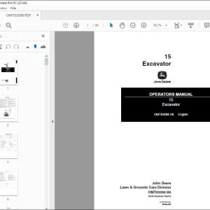 John Deere 15 Excavator Operators Manual - PDF DOWNLOAD