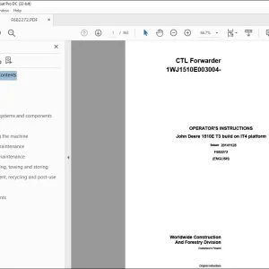 John Deere 1510E T3 build on IT4 platform Operator's Manual PDF