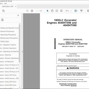 John Deere 160DLC Excavator Operator's Manual - PDF DOWNLOAD