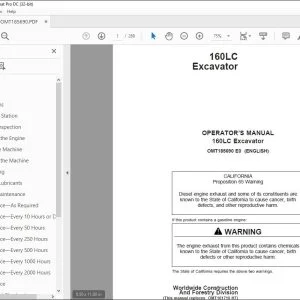 John Deere 160LC Excavator Operator's Manual - PDF DOWNLOAD