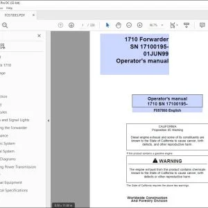 John Deere 1710 Forwarder Operator's Manual - PDF DOWNLOAD