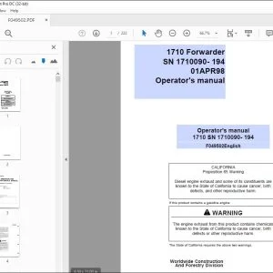 John Deere 1710 Forwarder Operator's Manual - PDF DOWNLOAD