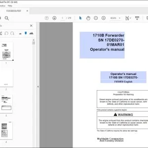 John Deere 1710B Forwarder Operator's Manual - PDF DOWNLOAD