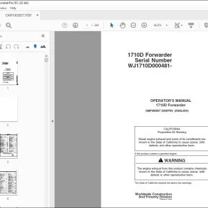 John Deere 1710D Forwarder Operator's Manual - PDF DOWNLOAD