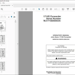 John Deere 1710D Forwarder Operator's Manual - PDF DOWNLOAD