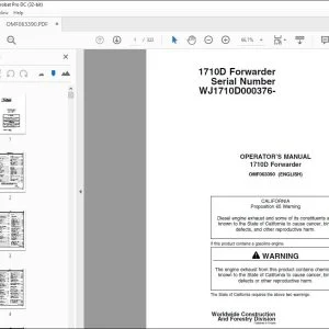 John Deere 1710D Forwarder Operator's Manual - PDF DOWNLOAD