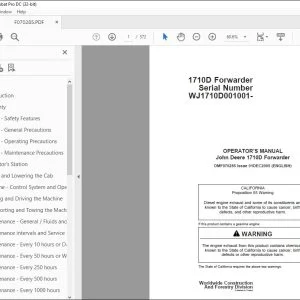John Deere 1710D Forwarder Operator's Manual - PDF DOWNLOAD