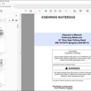 John Deere 18 Disc Saw Felling Head Operator Manual - PDF DOWNLOAD