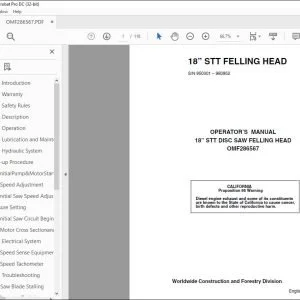 John Deere 18” STT FELLING HEAD Operator's Manual - PDF DOWNLOAD