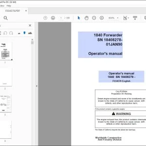 John Deere 1840 Forwarder Operator's Manual - PDF DOWNLOAD
