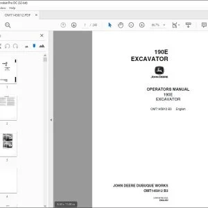 John Deere 190E EXCAVATOR Operators Manual - PDF DOWNLOAD