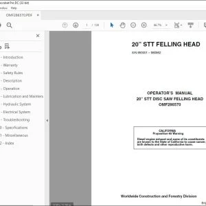 John Deere 20” STT DISC SAW FELLING HEAD Operator's Manual PDF