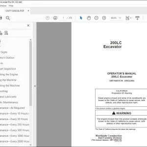 John Deere 200LC Excavator Operator's Manual OMT184836 - PDF DOWNLOAD