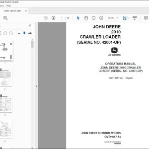 John Deere 2010 Crawler Loader Operator Manual PDF Download