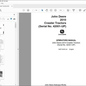 John Deere 2010 Crawler Tractor Operator Manual PDF Download