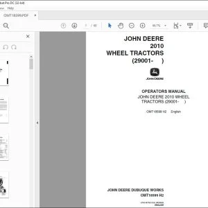 John Deere 2010 Wheel Tractor Operator Manual PDF Download