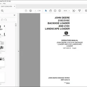 John Deere 210C / 310C LOADER & 210C LANDSCAPE Operator's Manual