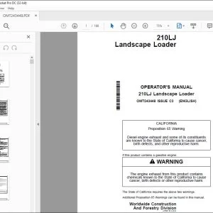 John Deere 210LJ Landscape Loader Operator's Manual - PDF DOWNLOAD