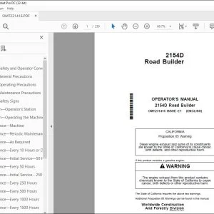 John Deere 2154D Road Builder Operator's Manual - PDF DOWNLOAD