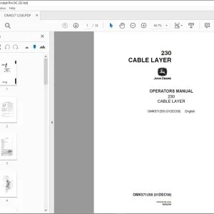 John Deere 230 CABLE LAYER Operators Manual - PDF DOWNLOAD