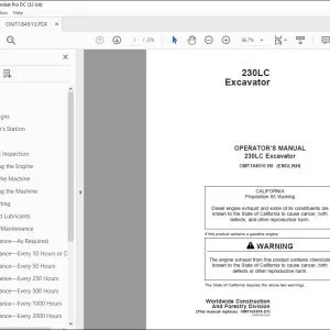 John Deere 230LC Excavator Operator's Manual - PDF DOWNLOAD