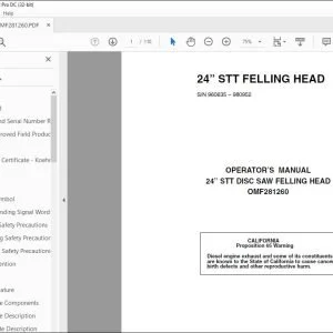 John Deere 24” STT FELLING HEAD Operator's Manual OMF281260 PDF