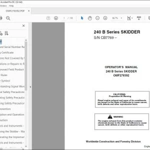 John Deere 240 B Series SKIDDER Operator's Manual