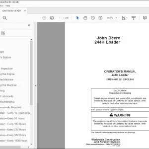 John Deere 244H Loader Operators Manual - PDF DOWNLOAD