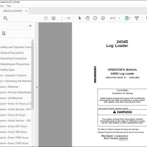 John Deere 2454D Log Loader Operator's Manual - PDF DOWNLOAD