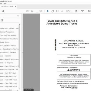 John Deere 250D & 300D Series II Dump Trucks Operator's Manual PDF