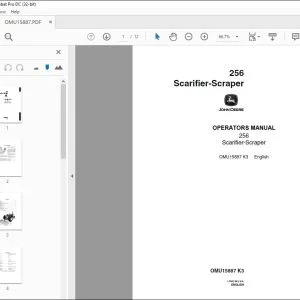 John Deere 256 Scarifier-Scraper Operators Manual - PDF DOWNLOAD