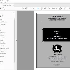 John Deere 280 Skid Steer Operator's Manual OMKV18651 - PDF DOWNLOAD