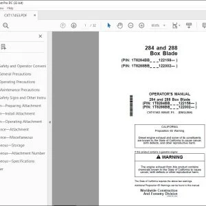 John Deere 284 & 288 Box Blade Operator's Manual - PDF DOWNLOAD