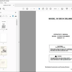 John Deere 30 DECK DELIMBER Operator's Manual - PDF DOWNLOAD