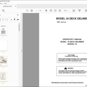 John Deere 30 DECK DELIMBER Operator's Manual 8090463 - PDF DOWNLOAD