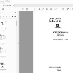 John Deere 30 ForkLift Operators Manual - PDF DOWNLOAD